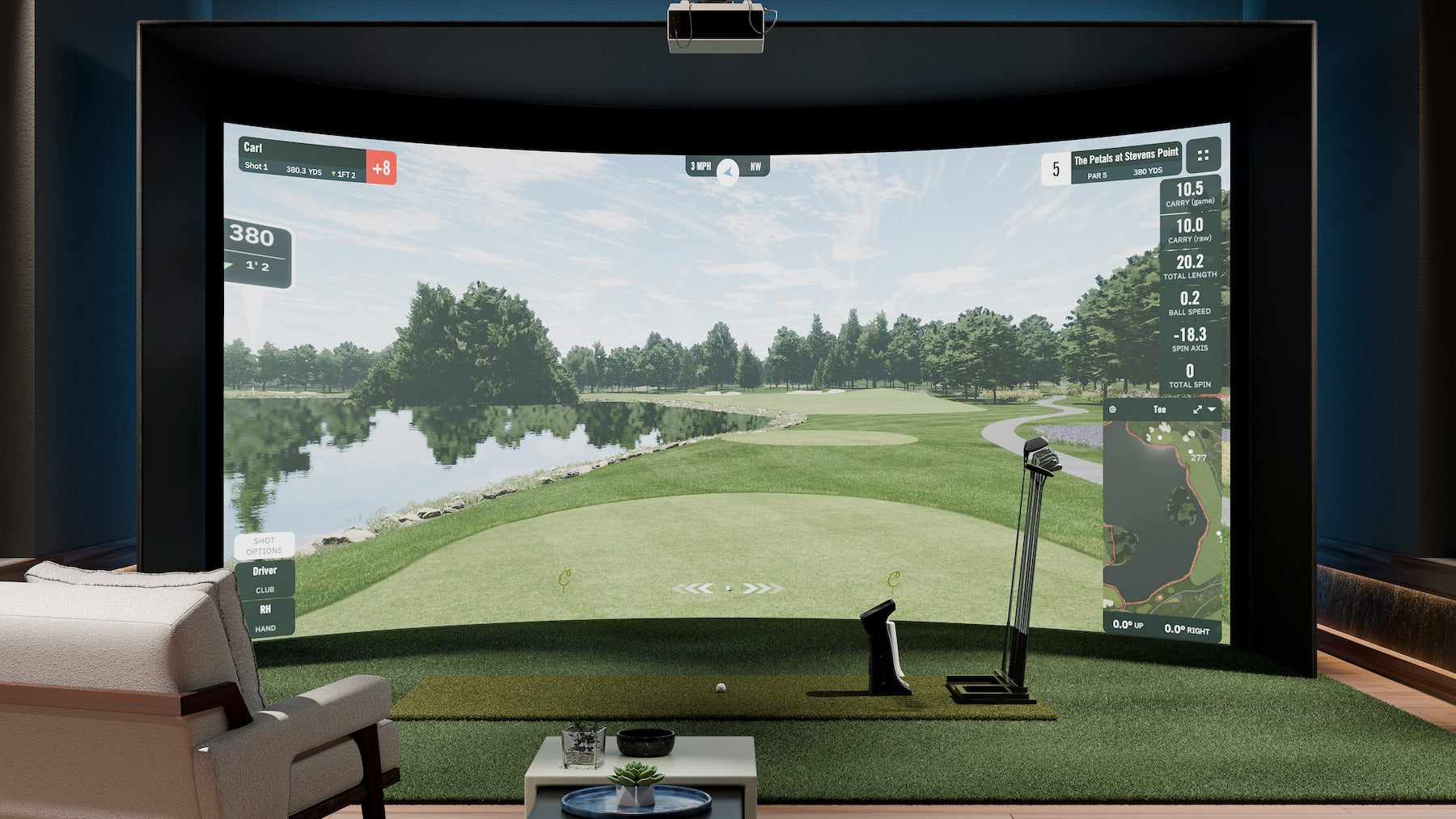 Curved Golf Simulator Enclosure Kit with Impact Screen