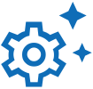 Gear with stars around it