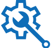 Wrench with gear behind it