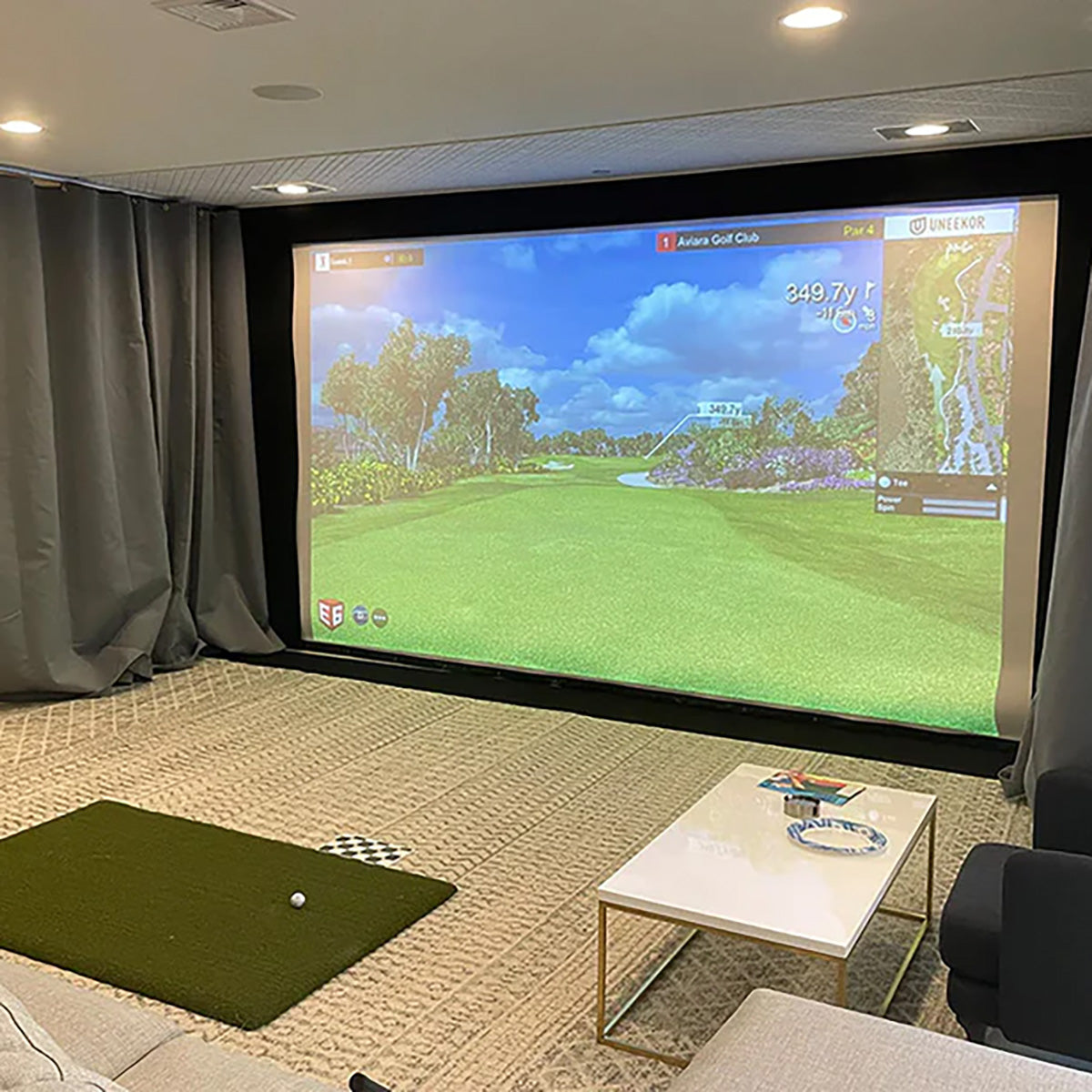 custom curtain golf simulator enclosures