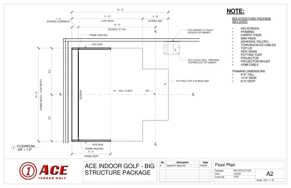 ACE Pro Golf Simulator Enclosure Kit
