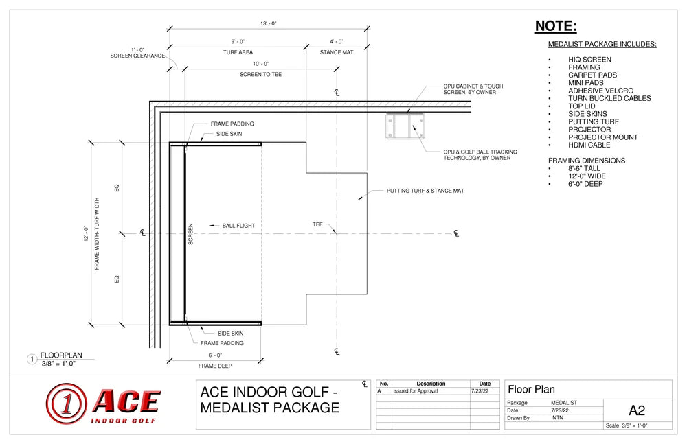 ACE Medalist Golf Simulator Enclosure Kit