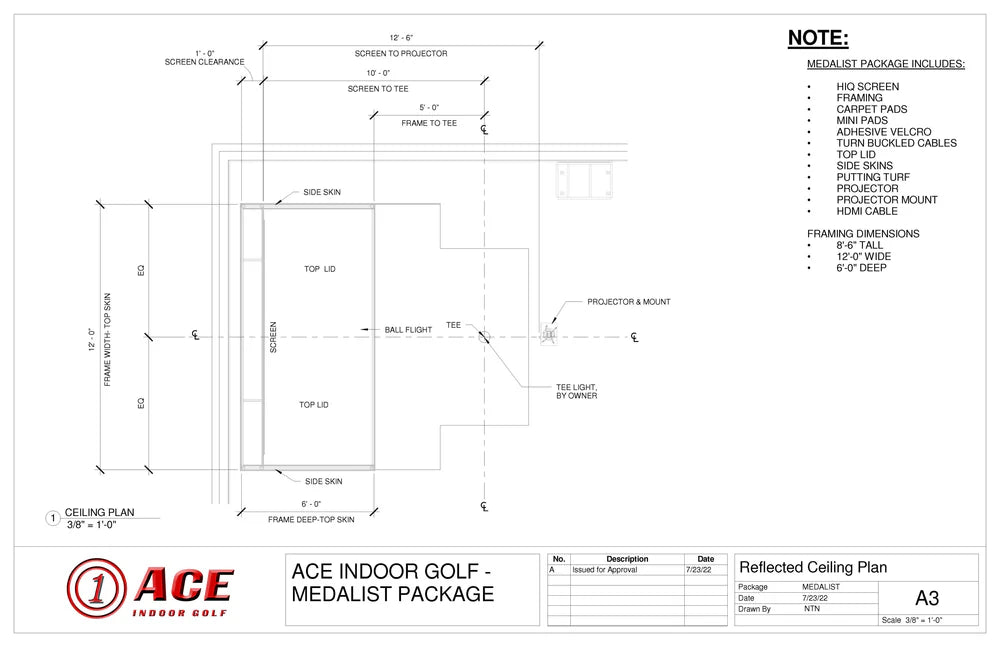 ACE Medalist Golf Simulator Enclosure Kit