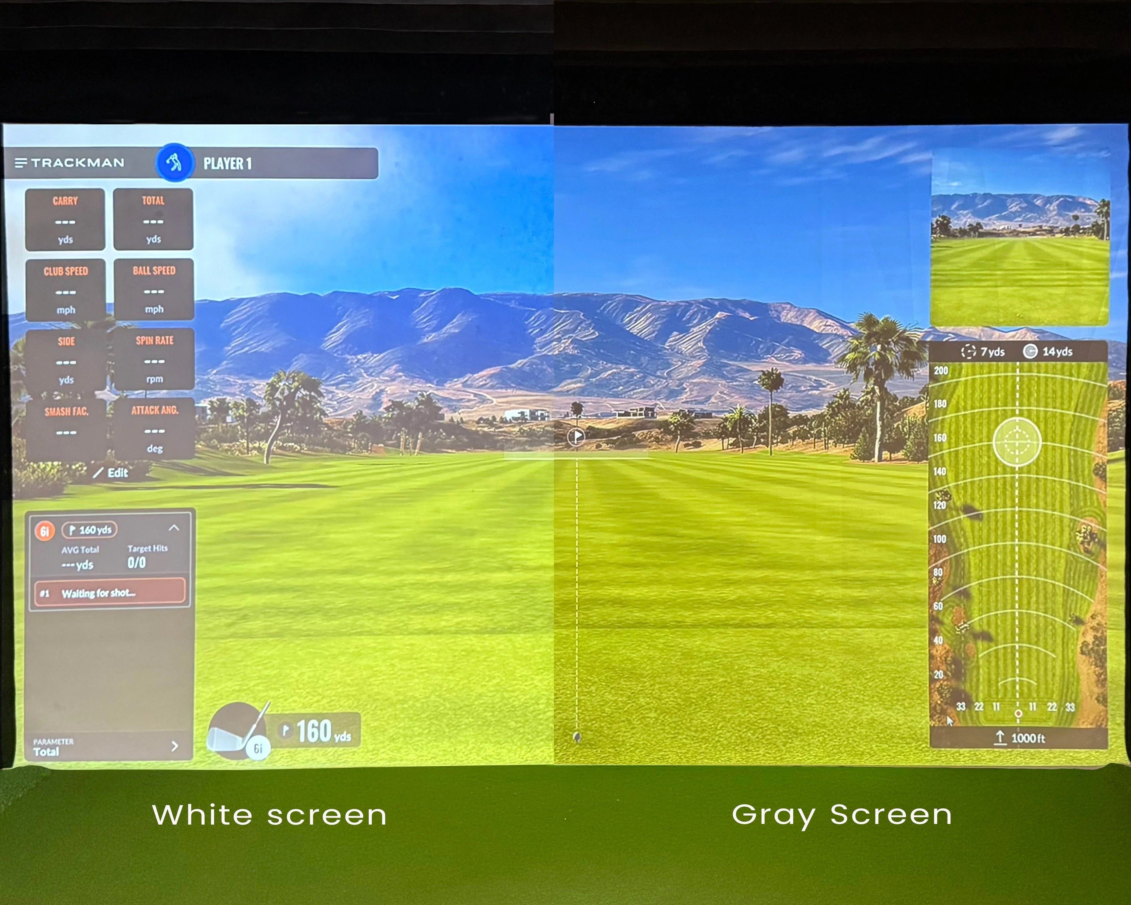Custom Size HiQ Gray Golf Simulator Screen