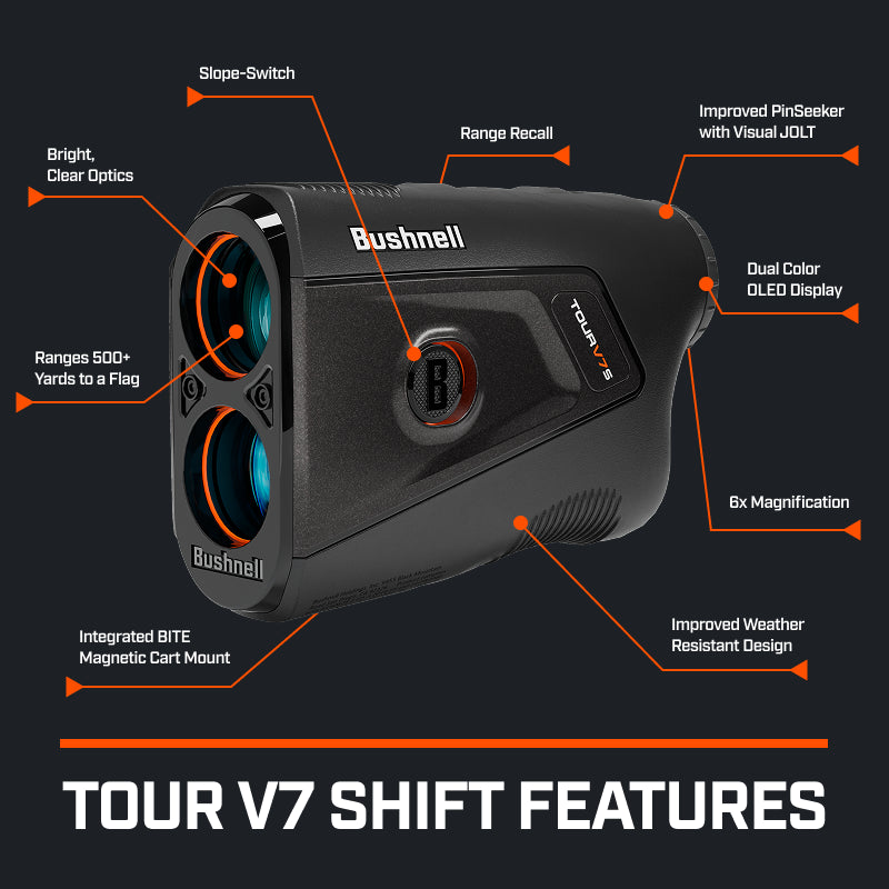 TOUR V7 SHIFT Laser Rangefinder - Bushnell Golf