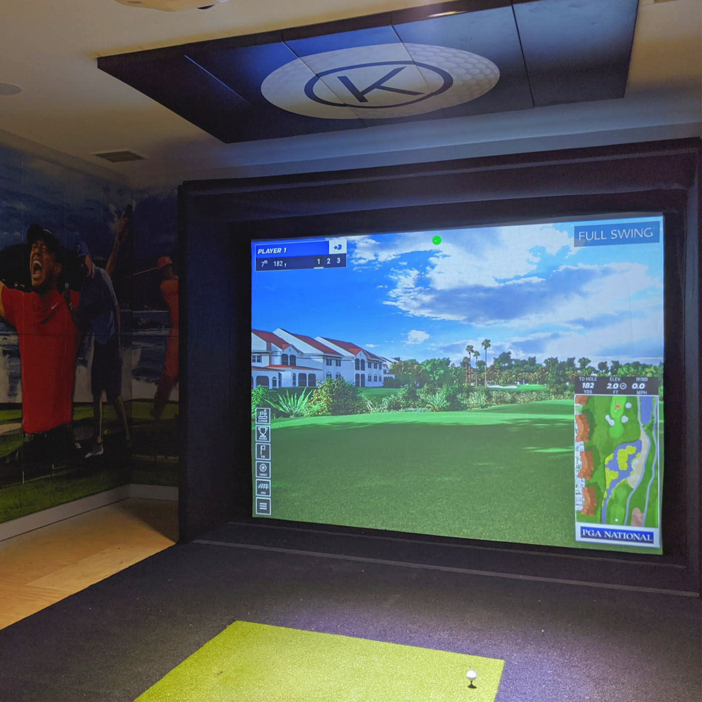 Image of golf simulator running golf simulation